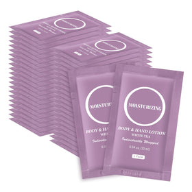 RSQAZQ travel body lotion 60-pack sachets offer on-the-go hydration for all skin types.