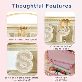 RSRSLEII clear SPF bag roomy interior for sunscreen and cosmetics.