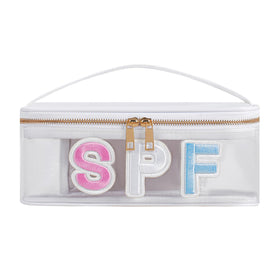 RSRSLEII clear waterproof SPF bag showing transparent design for travel organization