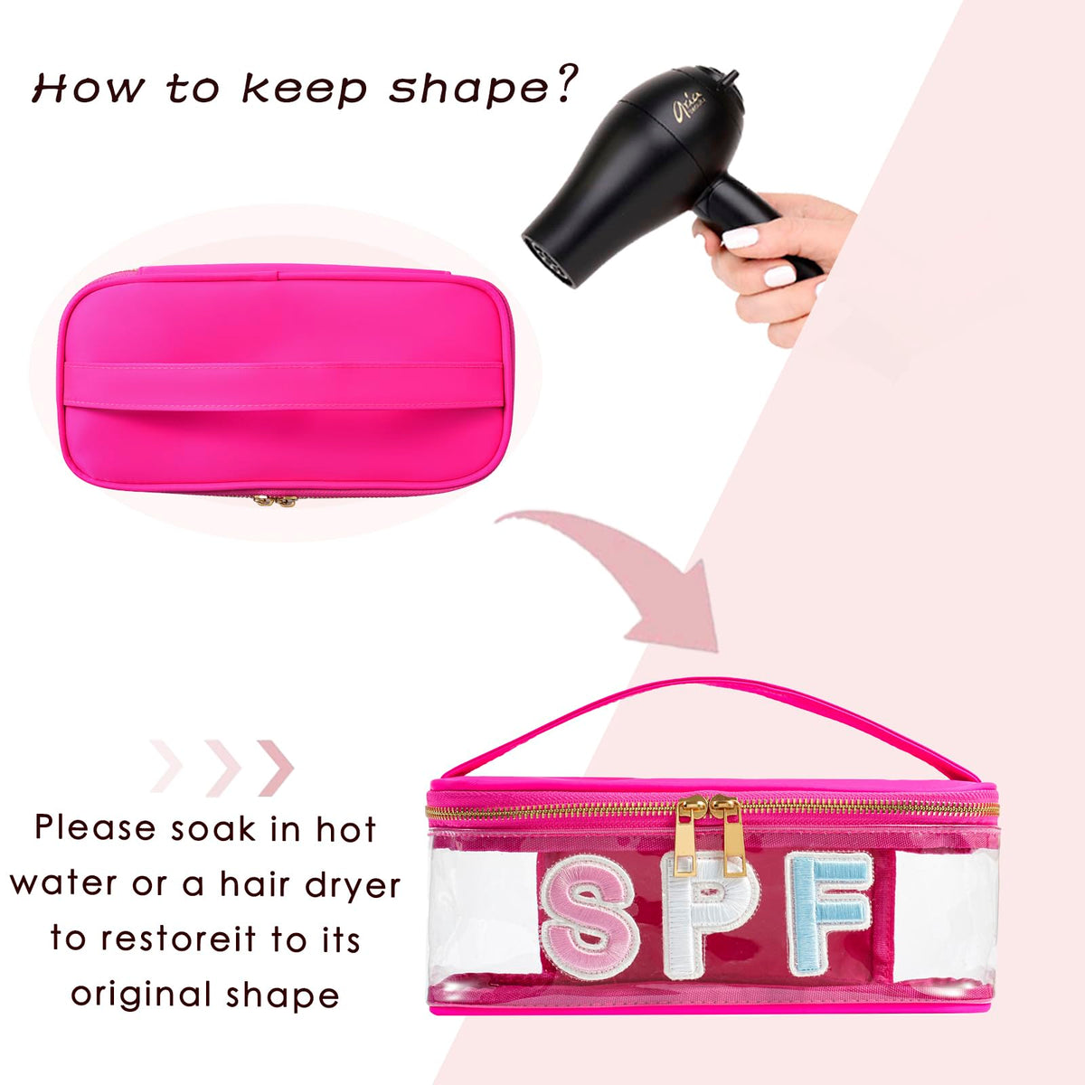 RSRSLEII multifunctional makeup bag suits travel cosmetics or toiletries