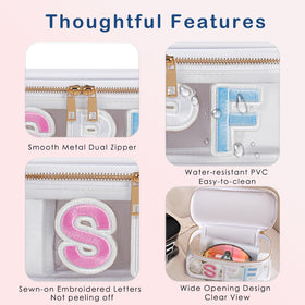 RSRSLEII thick PVC transparent cosmetic case remains lightweight and durable
