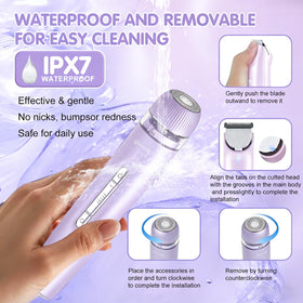 RtLvio waterproof cordless bikini trimmer for wet or dry use