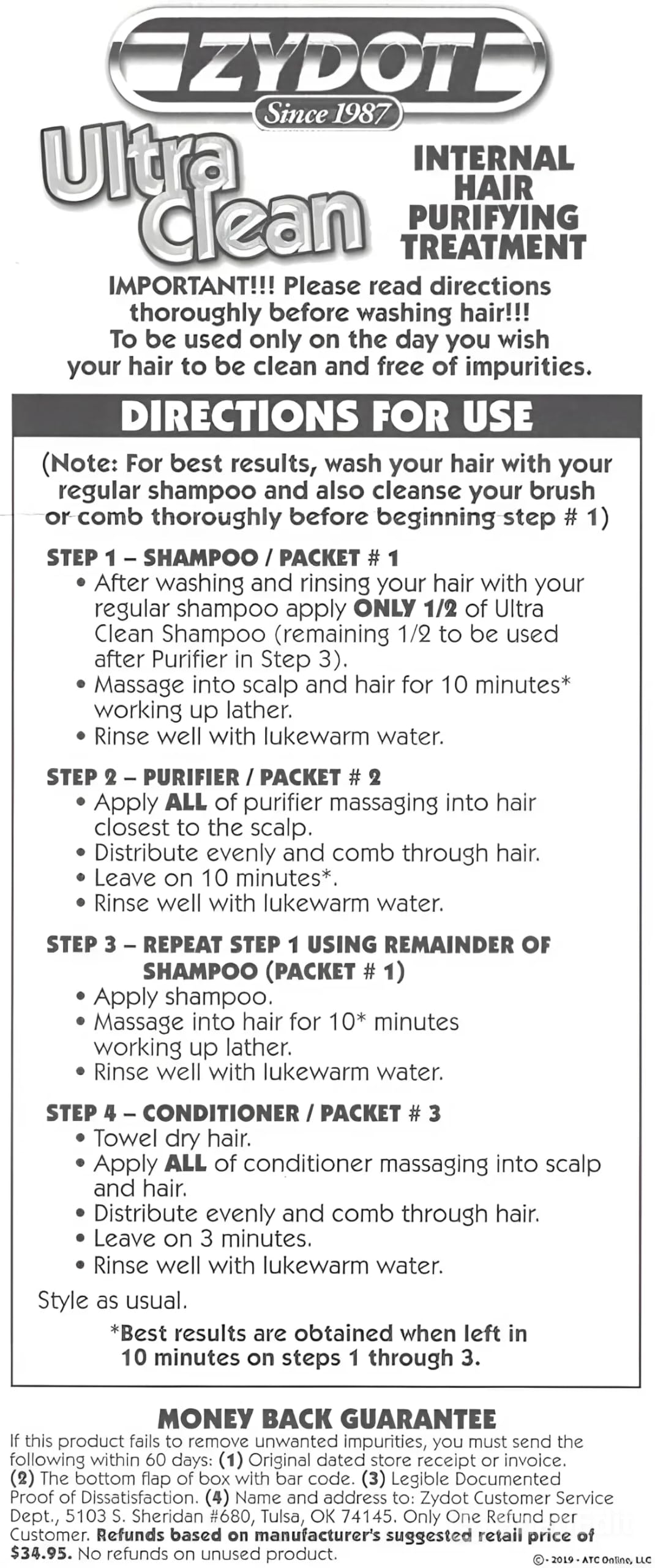 RU CLEAN Detox shampoo packets ready for cleansing