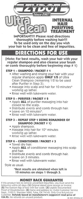 RU CLEAN Detox shampoo packets ready for cleansing