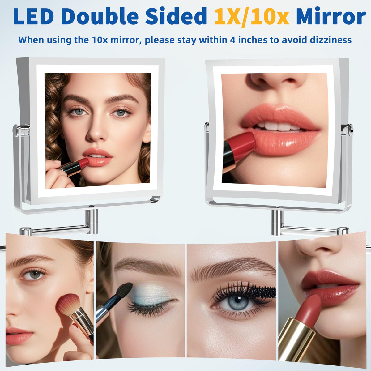 Ruacq 3-color lighting with dimming for natural to warm tones during routines.