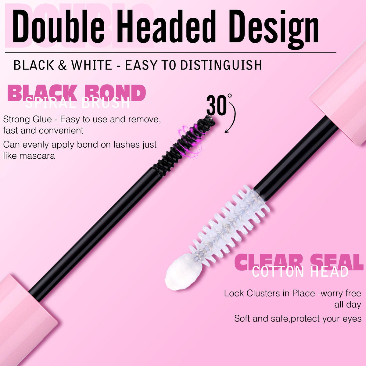 Ruairie lash glue's black bond side applies evenly for quick cluster placement.