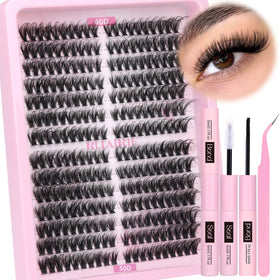 Ruairie lash clusters kit 280pcs for versatile at-home lash extensions.