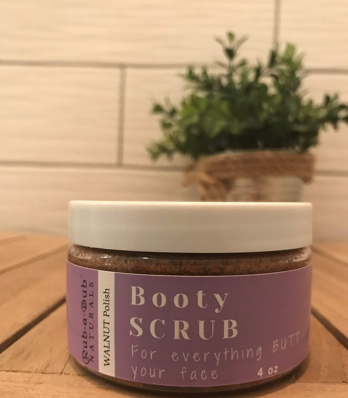 Rub-a-Dub Naturals back and booty scrub in action for body texture refinement