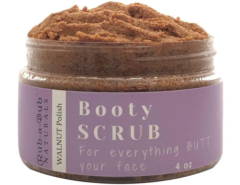 Rub-a-Dub Naturals premium walnut body scrub provides gentle exfoliation for smooth skin