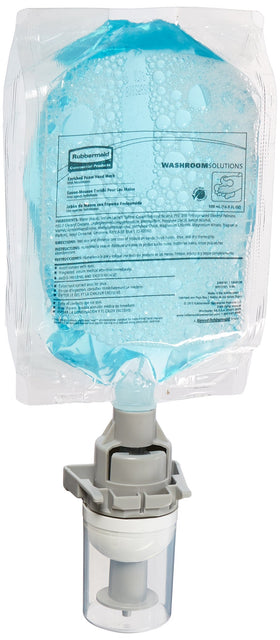 Rubbermaid Flex moisturizing foam hand soap bottle-pour delivers smooth lather for quick handwashing.