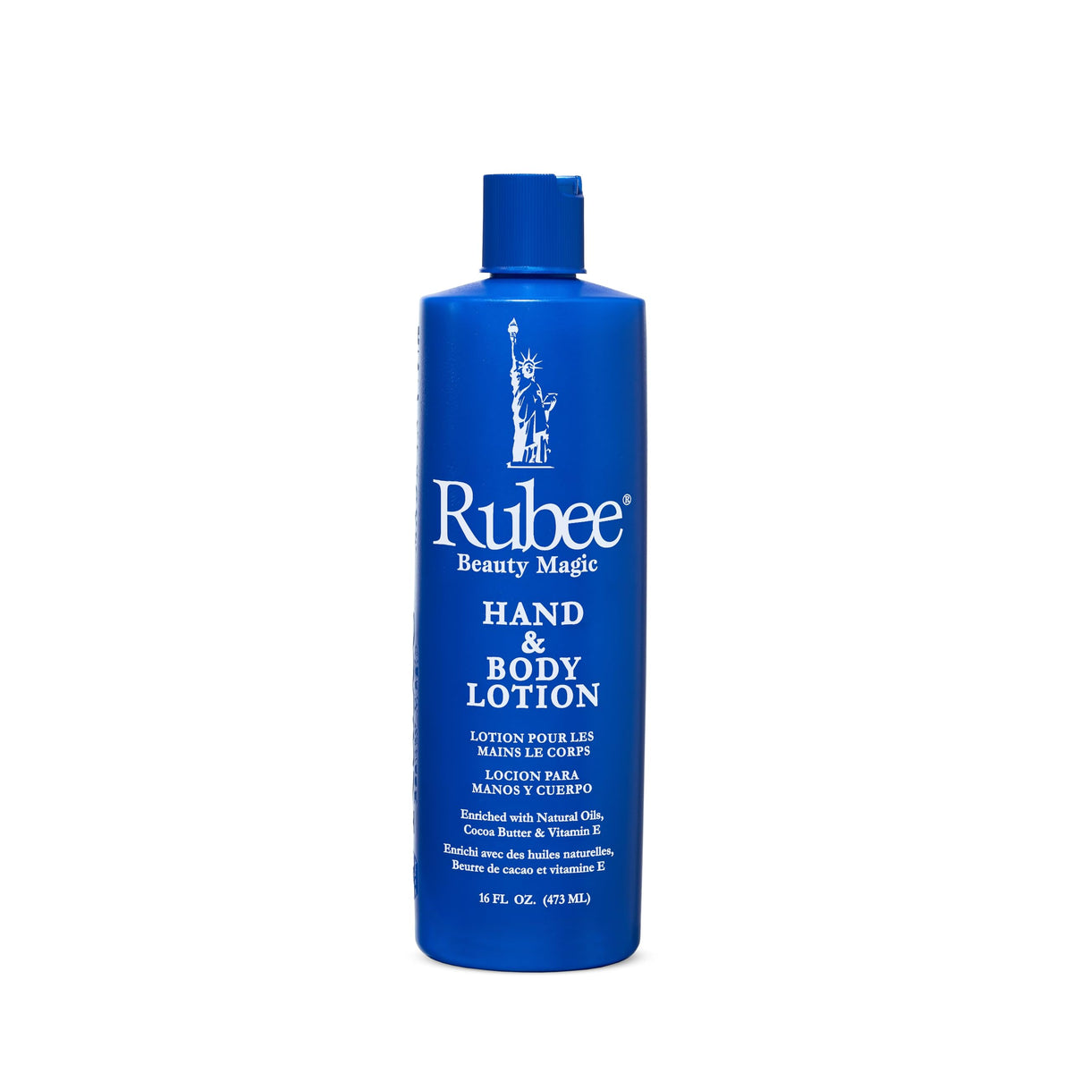 Rubee Beauty Magic Lotion on hand demonstrates non-greasy moisture