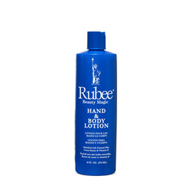 Rubee Beauty Magic Lotion on hand demonstrates non-greasy moisture