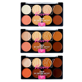 Ruby Kisses 3D Cream Contour Artist Set light palette ready for tone-matching and sculpting
