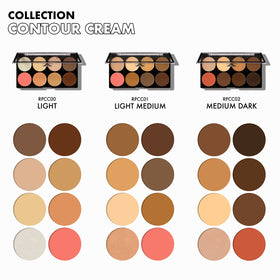 Ruby Kisses 3D Cream Contour Artist Set medium-dark swatches highlight contour and color depth