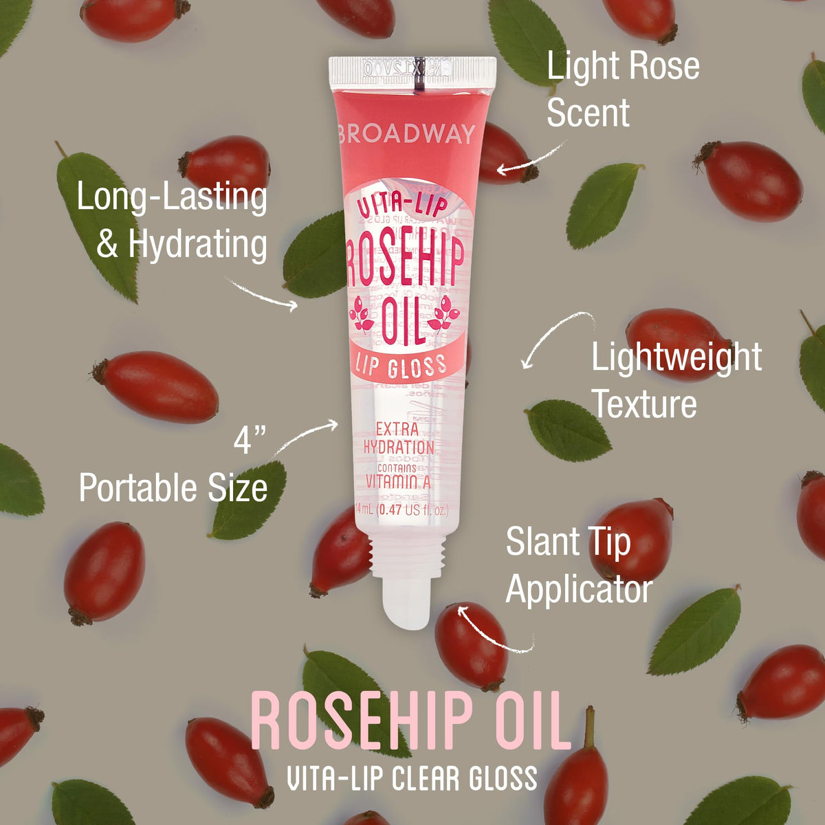 Close-up of Vita-Lip gloss brush applying a high-shine finish
