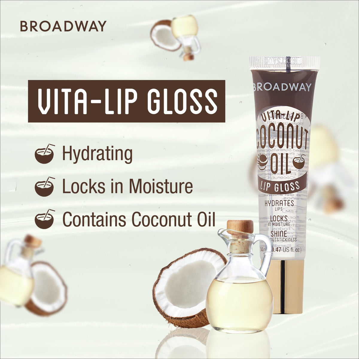 Ruby Kisses Broadway Vita-Lip gloss swatches in rose shade for natural color.
