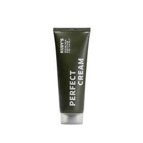 Rudy's Perfect Cream bottle demonstrates flexible hold for all hair types.