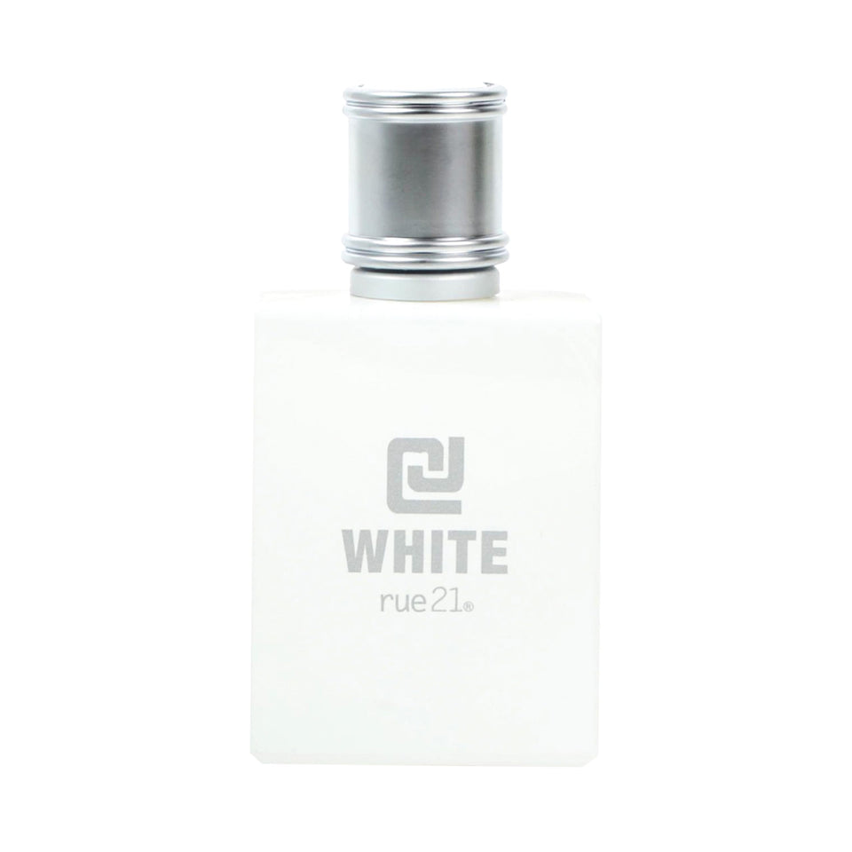 Rue 21 CJ White bottle front view showing clean citrus fragrance for daily wear