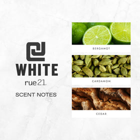 Rue 21 CJ White spray action delivering a refreshing mist for daytime use