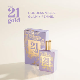 Rue 21 Gold collection display to inspire a versatile fragrance wardrobe
