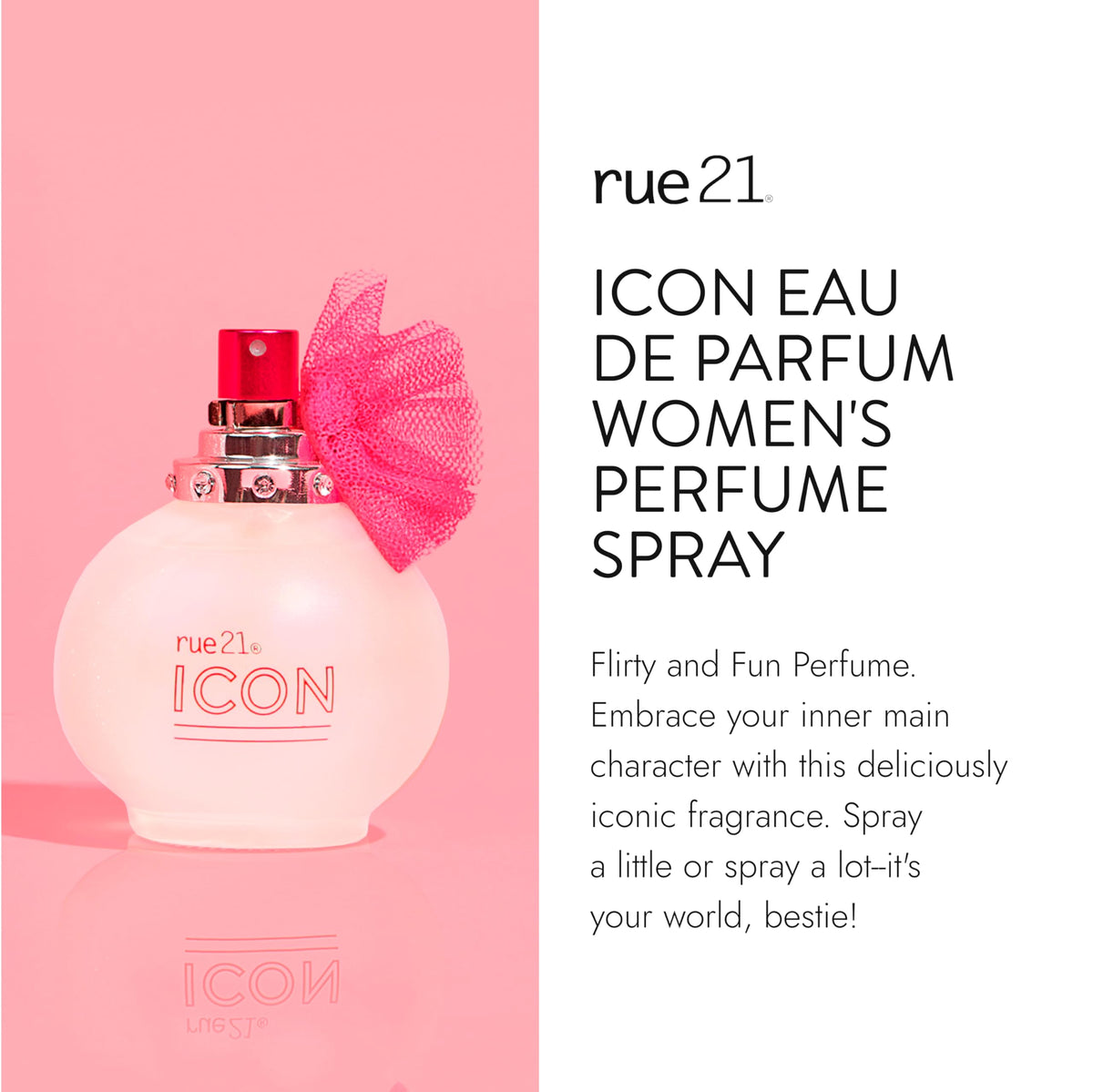 Rue 21 Icon EDP cap close-up, elegant travel-friendly design.