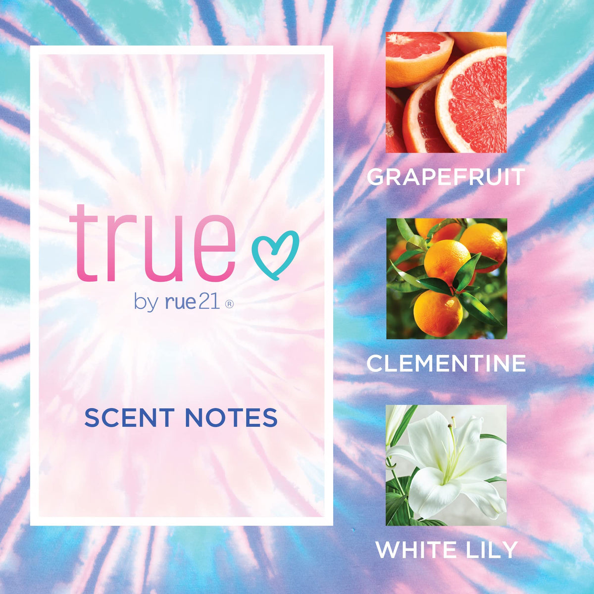 Rue 21 True Eau de Parfum cap closeup shows clean design for easy application.