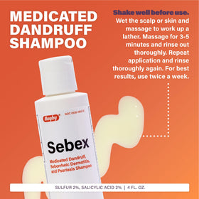 Rugby Sebex applying lather on scalp to address flakes and itch