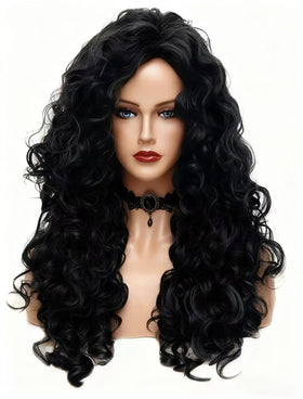 Rugelyss long wavy wig 28 inches in natural black for daily styling