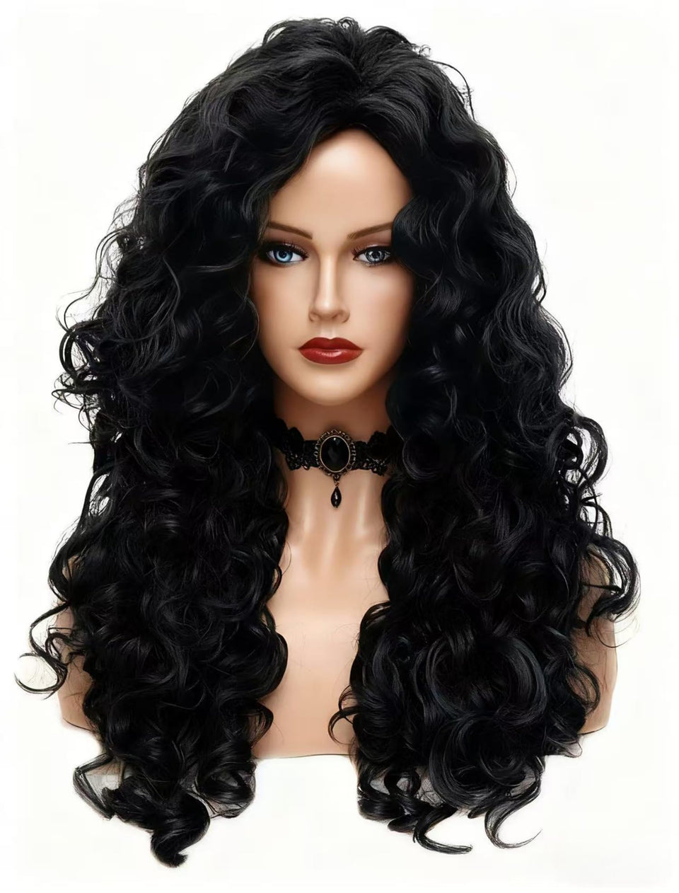 Rugelyss long wavy wig 28 inches in natural black for daily styling