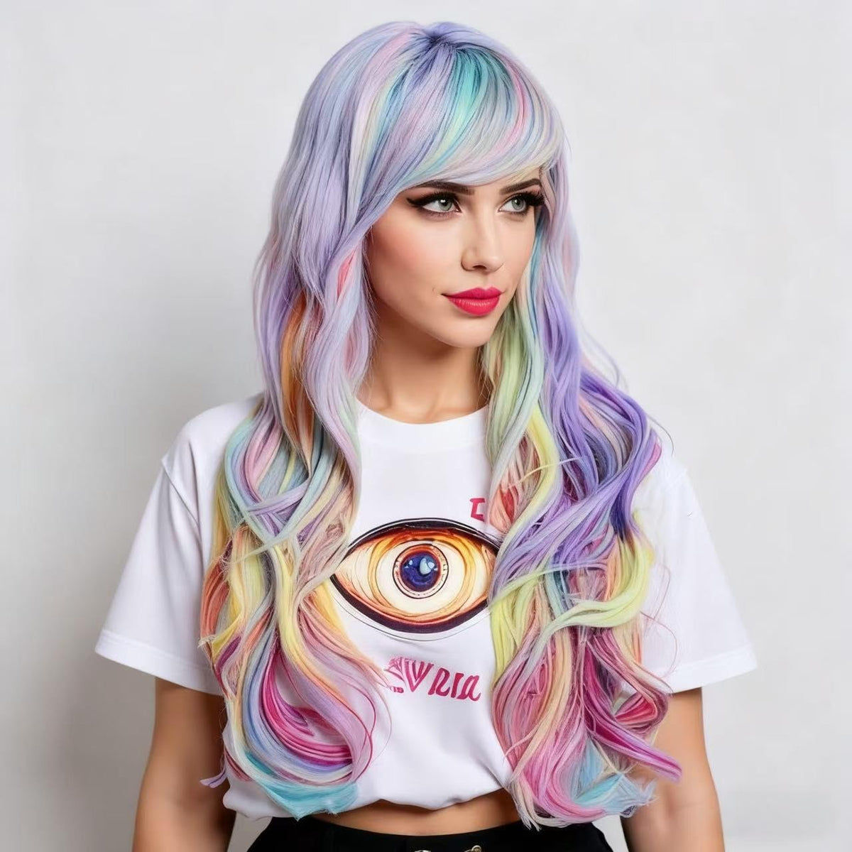 Rugelyss synthetic heat-resistant fiber wig with durable color