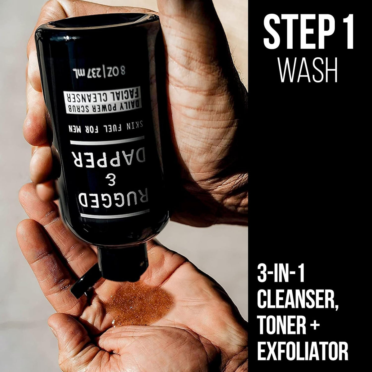 RUGGED & DAPPER Daily Duo Moisturizer pump, quick hydration for smoother skin