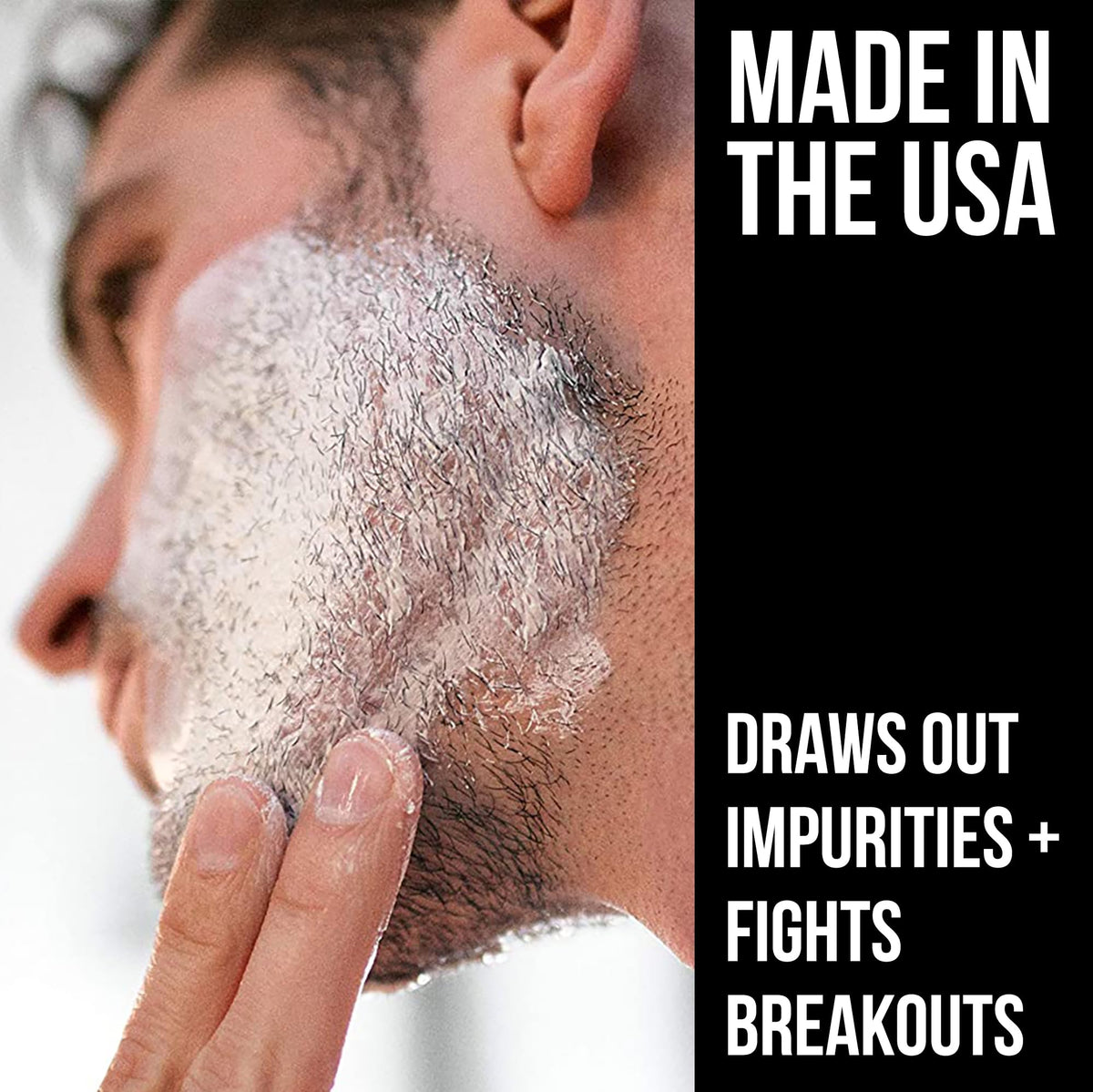 RUGGED & DAPPER dispensing the mask from jar for easy weekly use.
