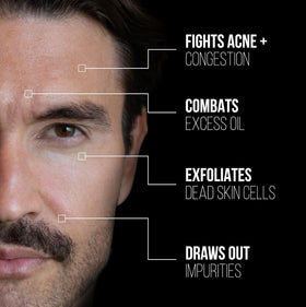 RUGGED & DAPPER kaolin clay texture close-up highlights pore-deep cleansing.