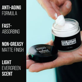 RUGGED & DAPPER cream swatch on skin showing quick absorption