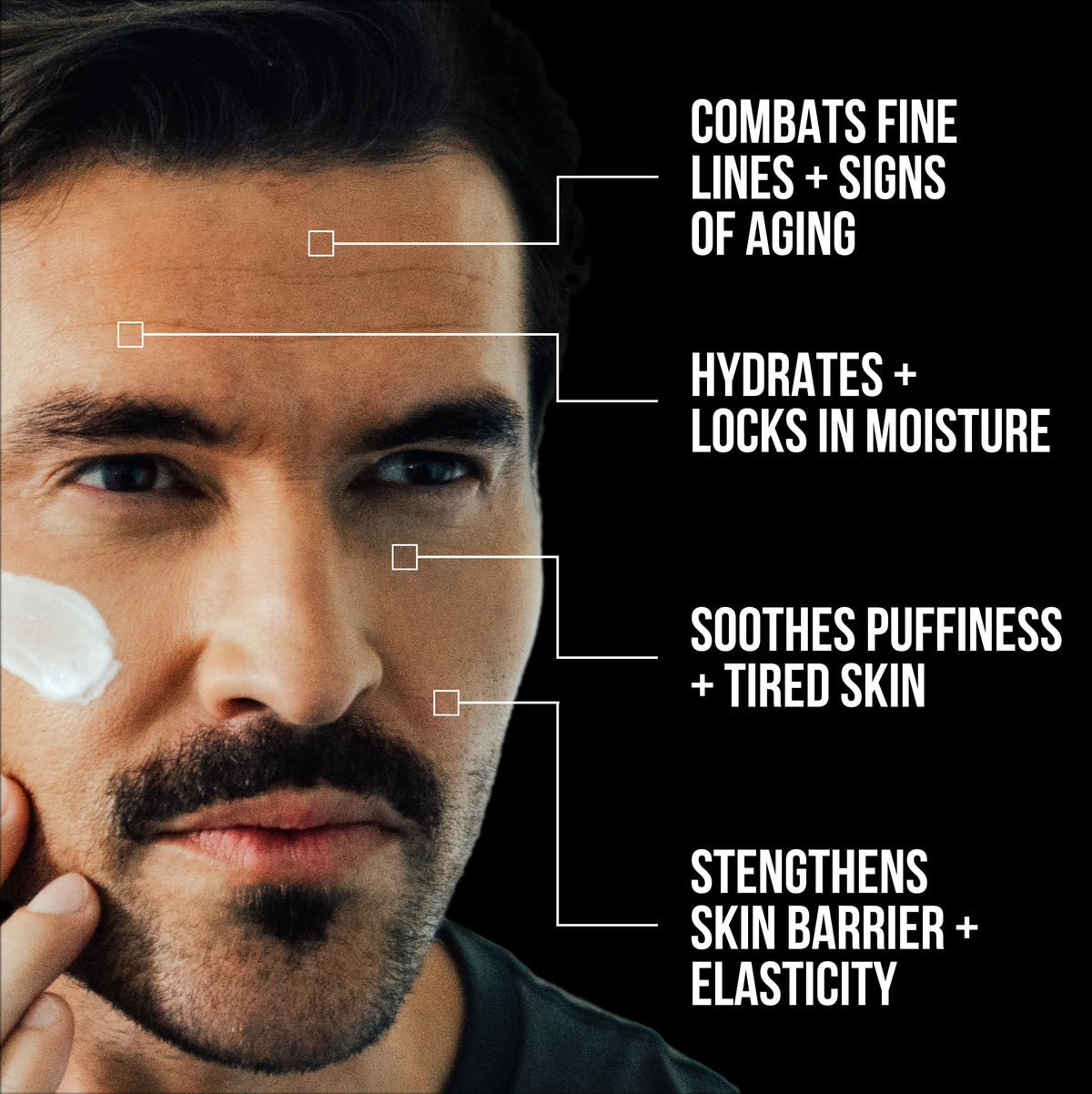 RUGGED & DAPPER face cream texture swirl to highlight rich but non-greasy formula