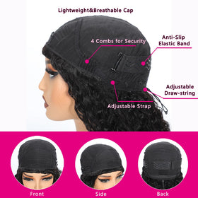 RUI MEI SI 18-inch water wave wig with adjustable drawstring cap