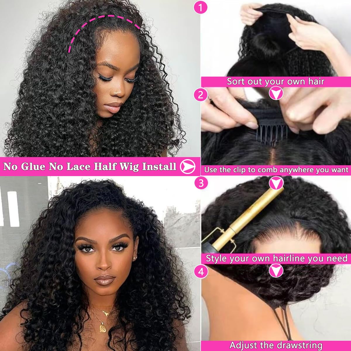 RUI MEI SI virgin hair water-wave wig offers smooth texture and versatile styling