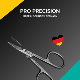 Rui Smiths Pro Precision Nail Scissors anti-skid handles ensure secure grip.