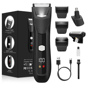 Ruibo 3-in-1 body hair trimmer for full-body grooming, showcasing versatility.