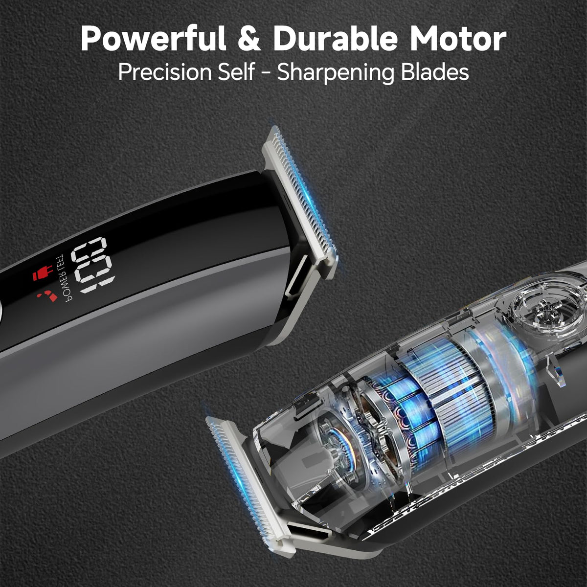 RUIBO 5-in-1 attachments enabling versatile facial grooming styles.