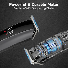 RUIBO 5-in-1 attachments enabling versatile facial grooming styles.