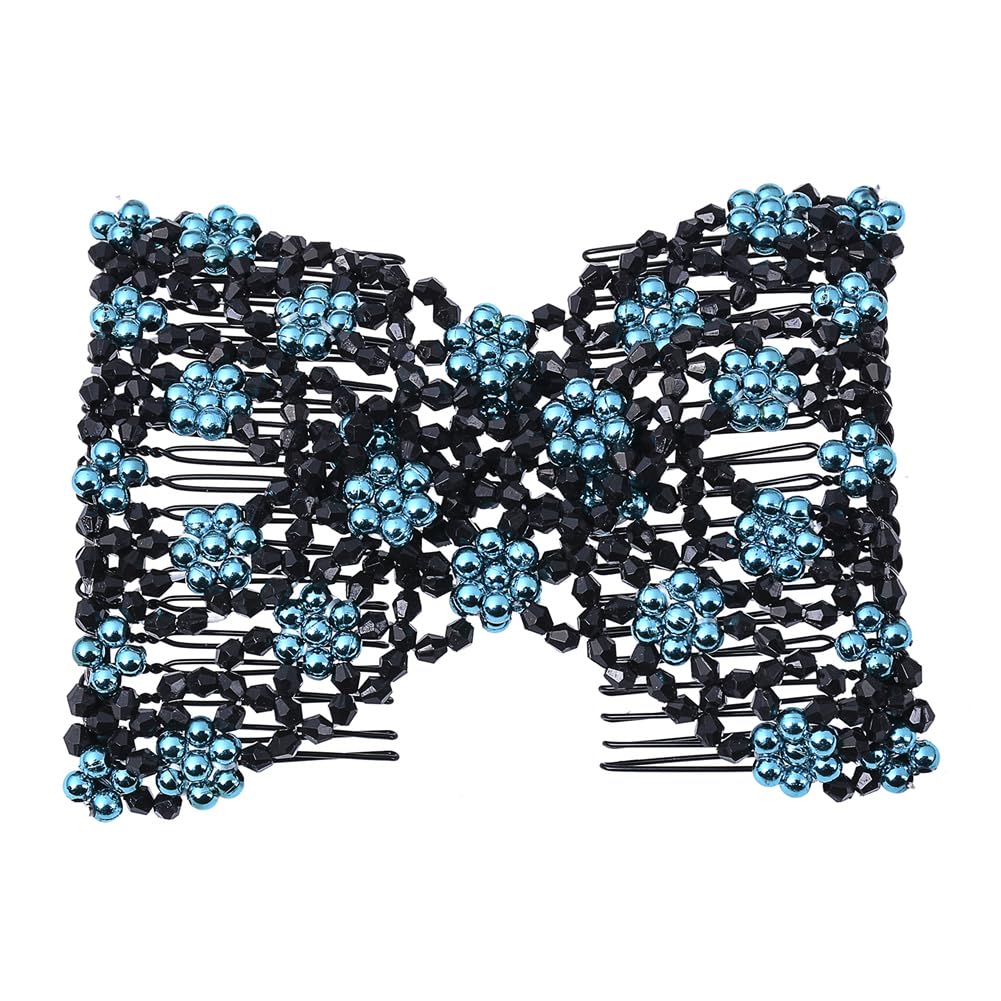 Ruihfas Magic Hair Side Combs close-up highlights elastic durability and gentle scalp fit.