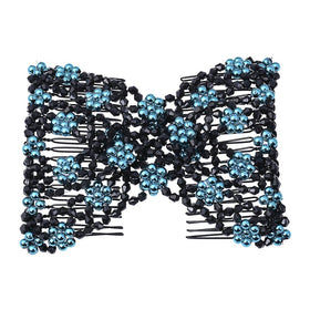 Ruihfas Magic Hair Side Combs close-up highlights elastic durability and gentle scalp fit.