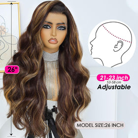 Ruiieea 26-inch body wave wig in motion shows length and bounce.