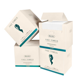 RUIJIU disposable face towel, large 10x12, soft and absorbent.