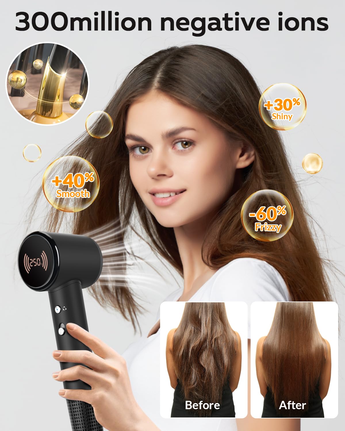 RuiKEeee bottom air intake design prevents tangles and protects hair.