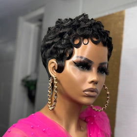 RUISENNA Pixie Cut Wig bangs highlight frames the face for many looks