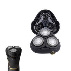 Ruixin S3000 head holder close-up showing easy clip-in compatibility with Philips Norelco Aquatec shavers