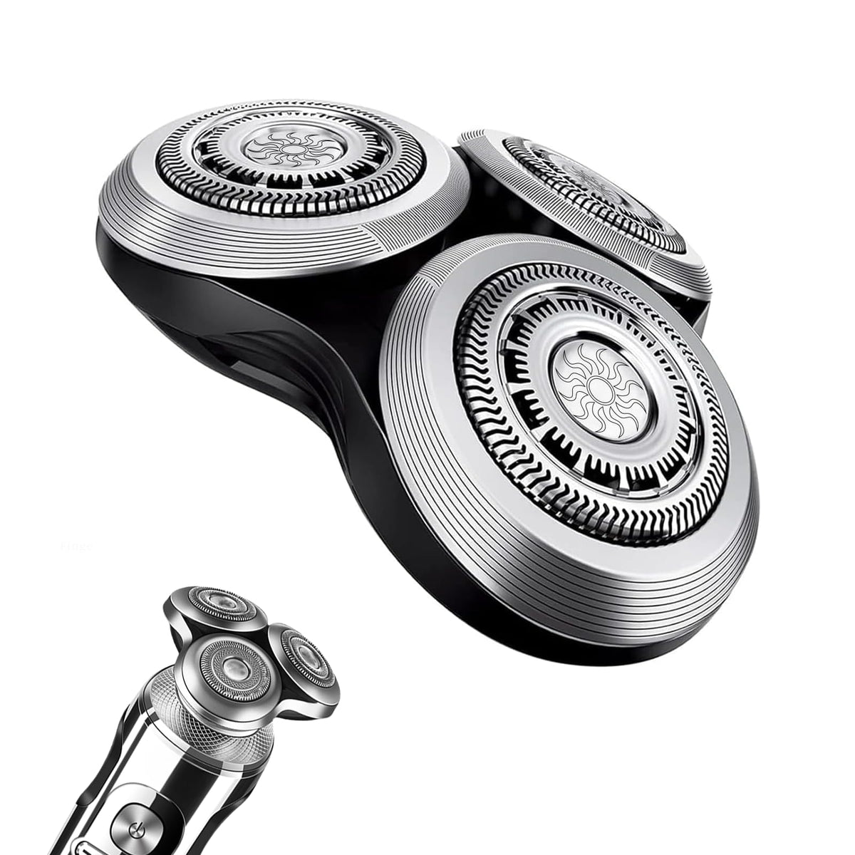 Ruixin SH90 replacement head for Philips S9000, front view shows precise blade alignment for a smooth shave