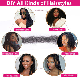 RuiYok Afro kinky twist hair on model demonstrates versatile styling
